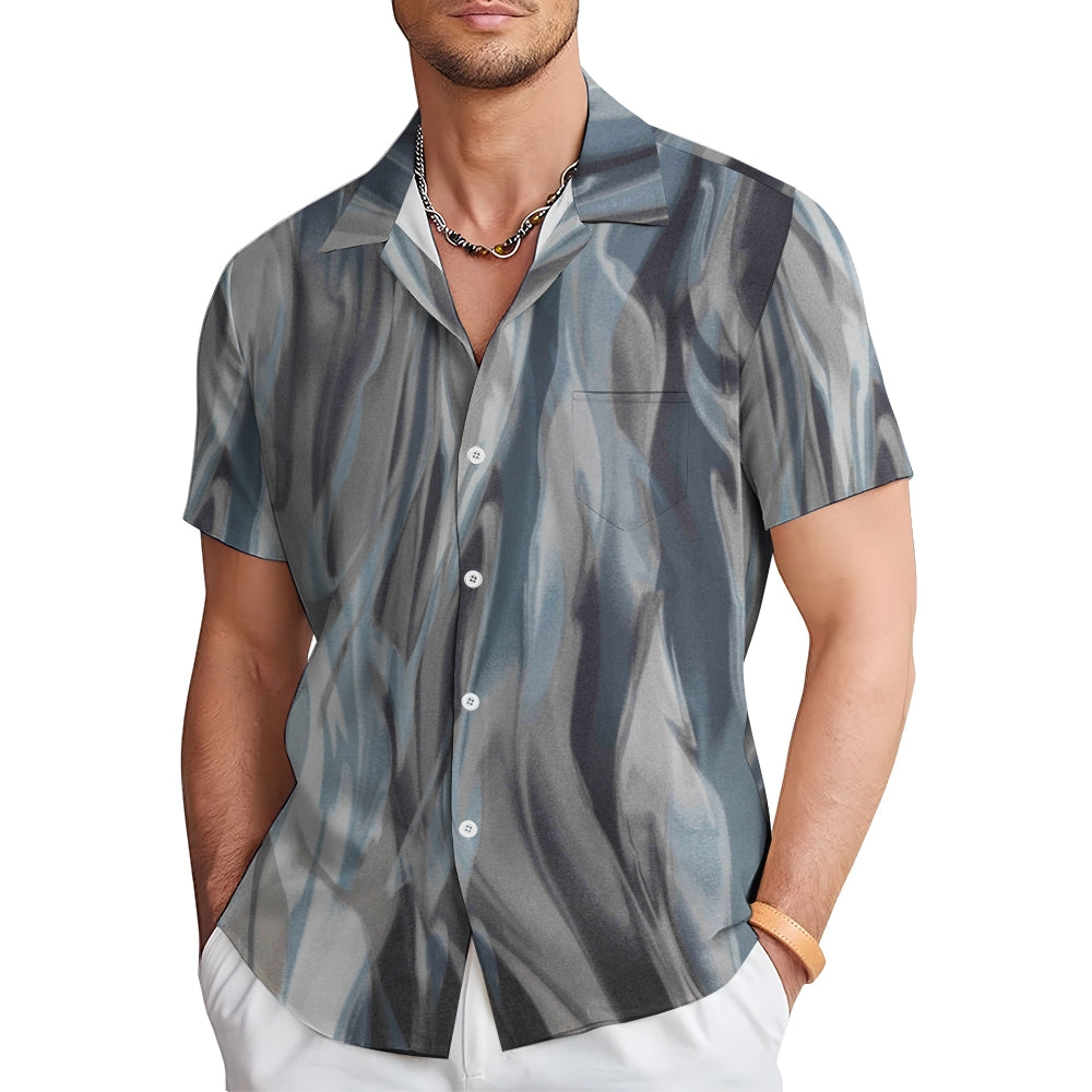 Men's Textured Casual Short Sleeve Shirt 2311000039