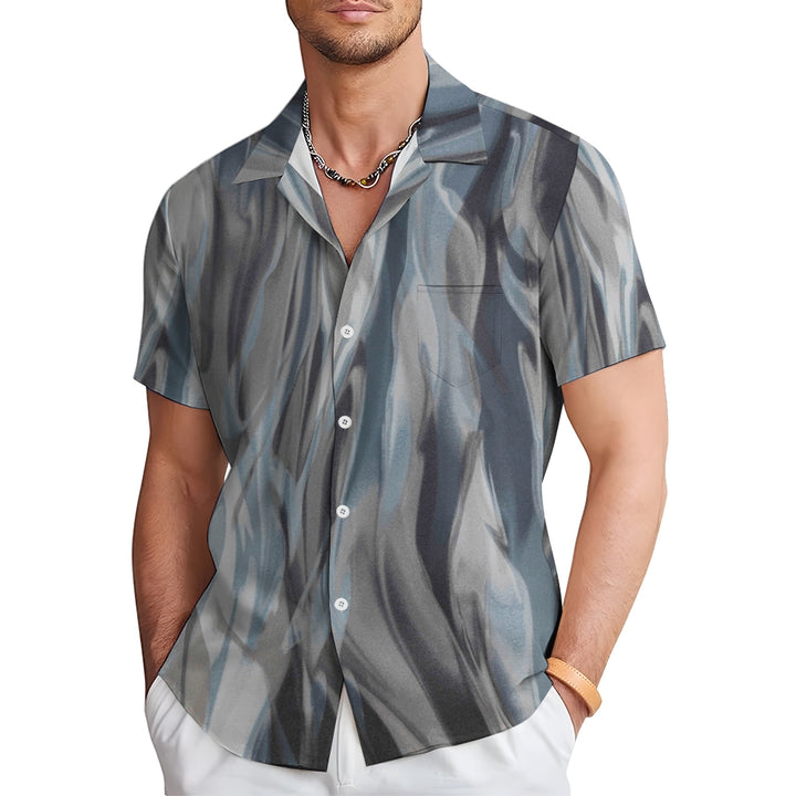 Men's Textured Casual Short Sleeve Shirt 2311000039