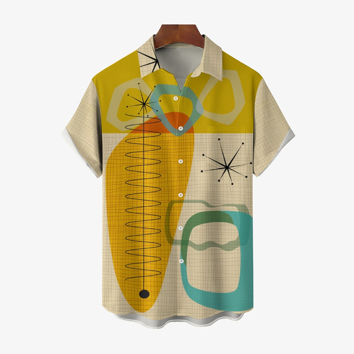 Geometric Casual Short Sleeve Shirt 2311000122