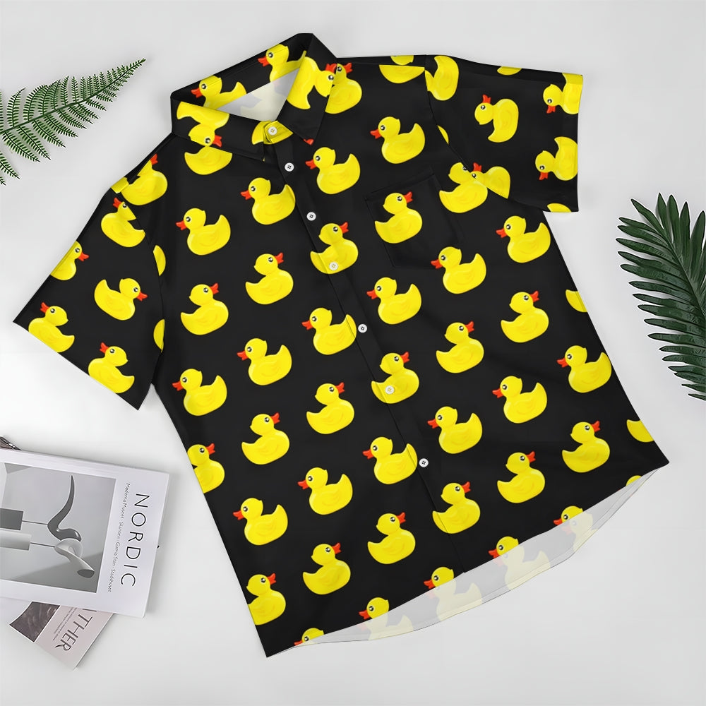 Men's Little Yellow Duck Casual Short Sleeve Shirt 2403000403