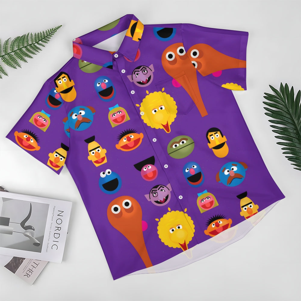 Purple Cartoon Colorful Cartoon Characters Avatar Printing Shirt 2407001956