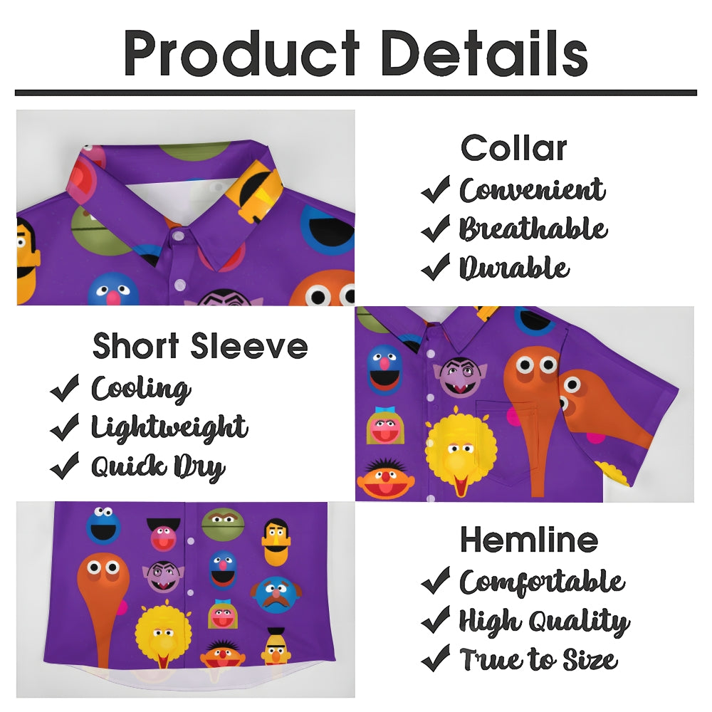 Purple Cartoon Colorful Cartoon Characters Avatar Printing Shirt 2407001956