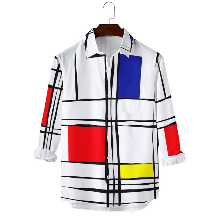 Men's Casual Printed Long Sleeve Shirt 2310000089