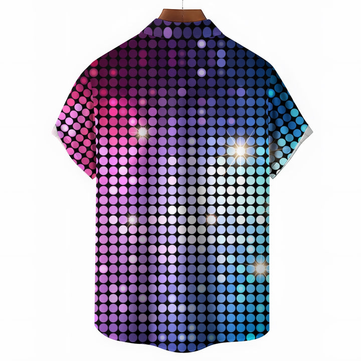 Mens Classic Retro Vintage Disco Short Sleeve Shirt 2411007793