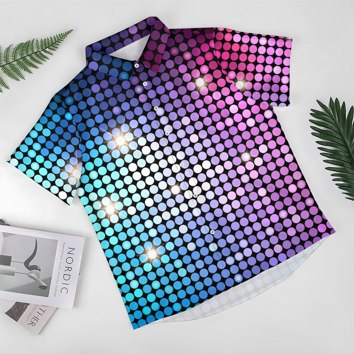 Mens Classic Retro Vintage Disco Short Sleeve Shirt 2411007793