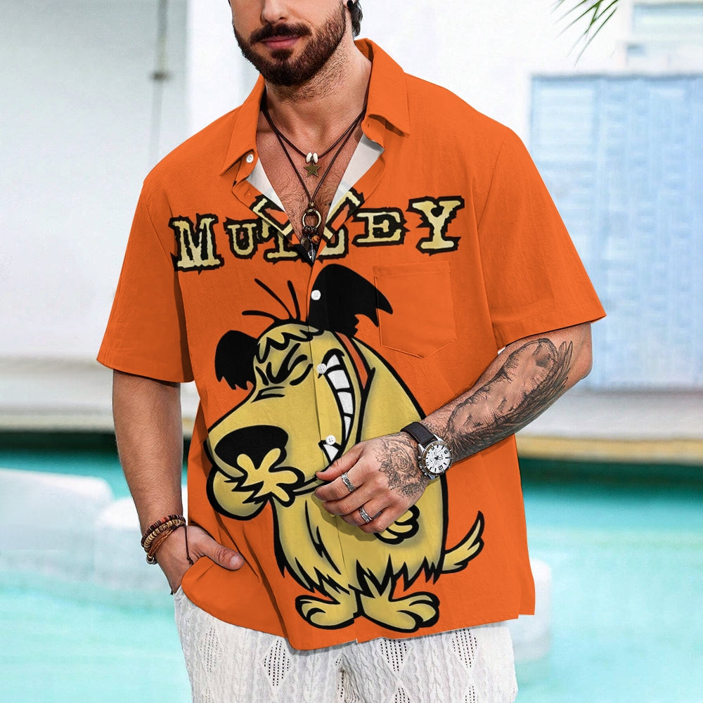 Men's Cartoon Wolf Print Hawaiian Short Sleeve Shirt 2501003844