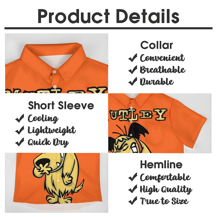 Men's Cartoon Wolf Print Hawaiian Short Sleeve Shirt 2501003844