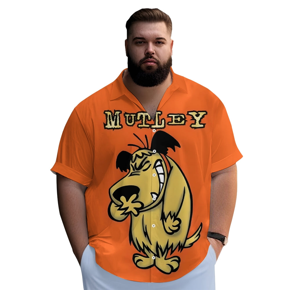 Men's Cartoon Wolf Print Hawaiian Short Sleeve Shirt 2501003844