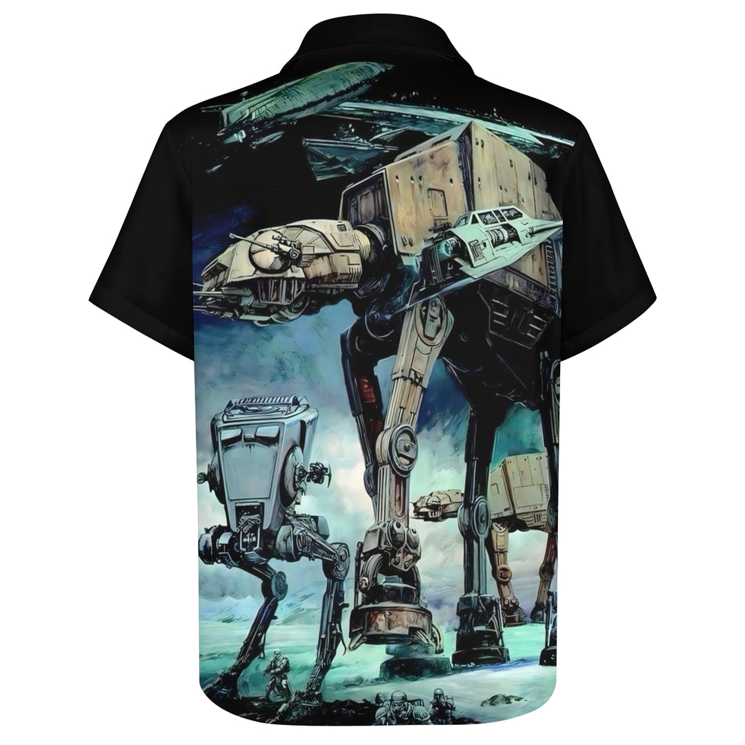 Eye-Catching Giant Armored Walker Personalized Print Hawaiian Short Sleeve Shirt 2404001793