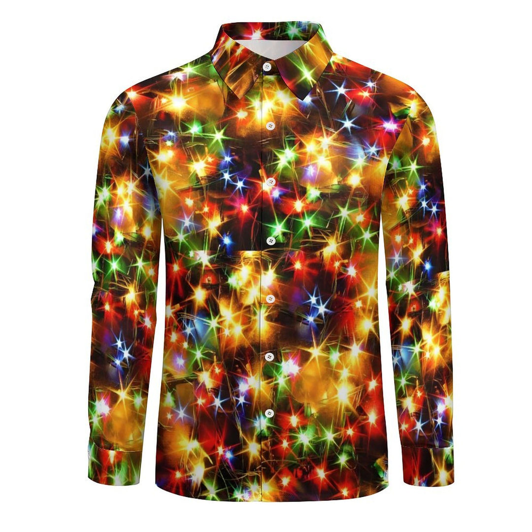 Holiday Gold Neon Men's Long Sleeve Shirts Stretch Plus Size Drama Cos ...