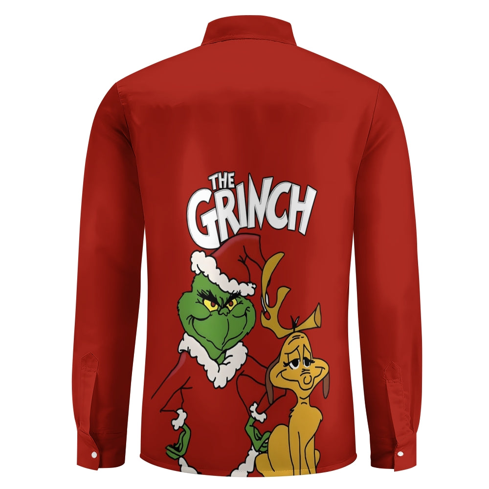 Cartoon Character Christmas Prints Long Sleeve Shirt