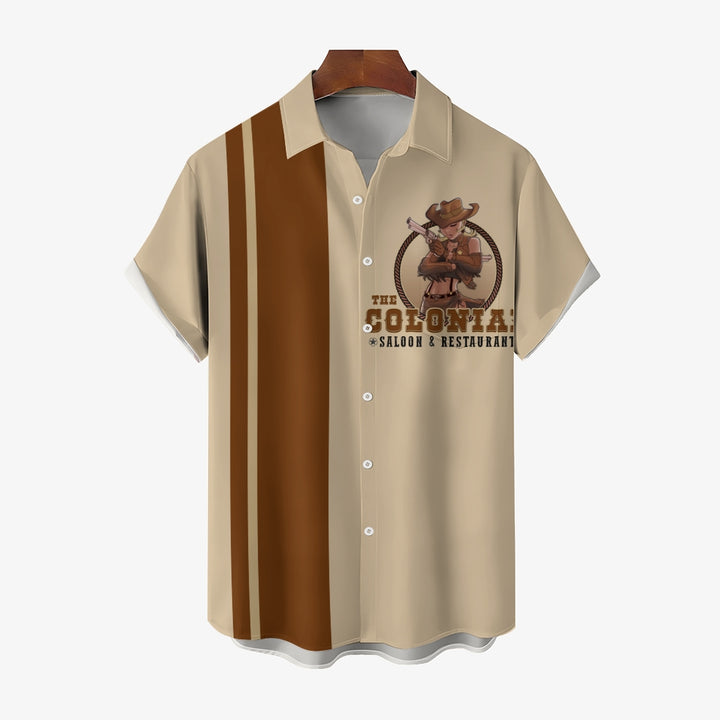 Men's 'The Colonial' Print Casual Short Sleeve Shirt 2404001507