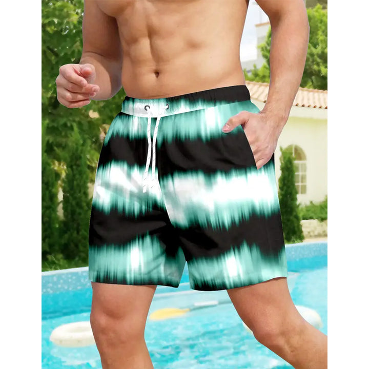 Men's gradient print drawstring waist Shorts