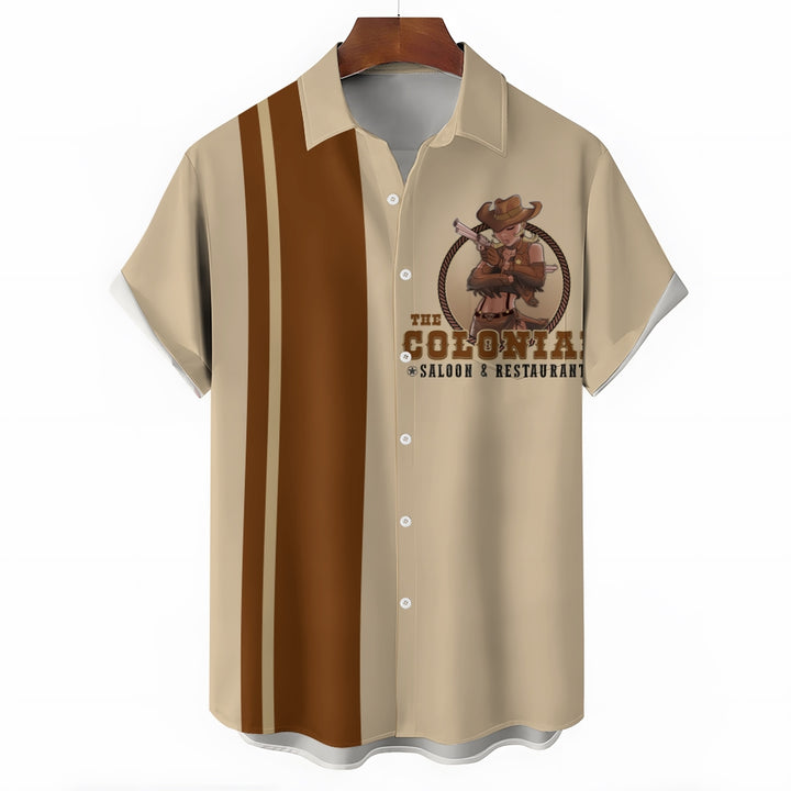 Men's 'The Colonial' Print Casual Short Sleeve Shirt 2404001507