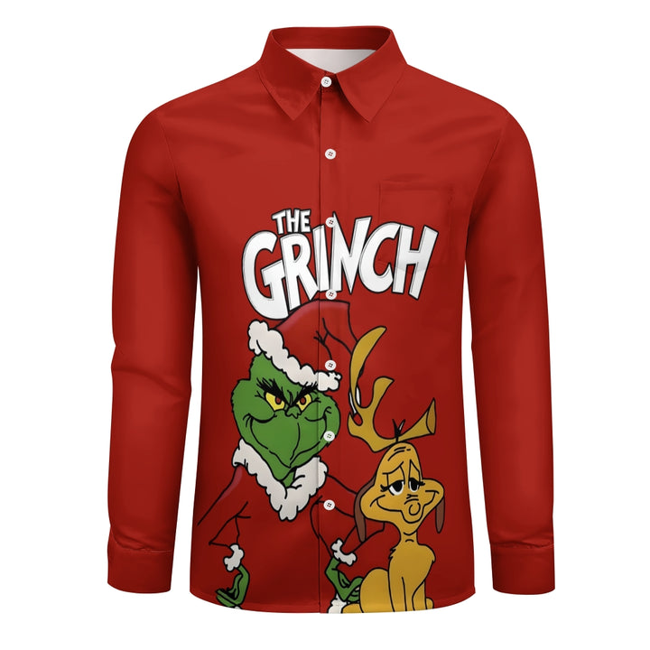 Cartoon Character Christmas Prints Long Sleeve Shirt