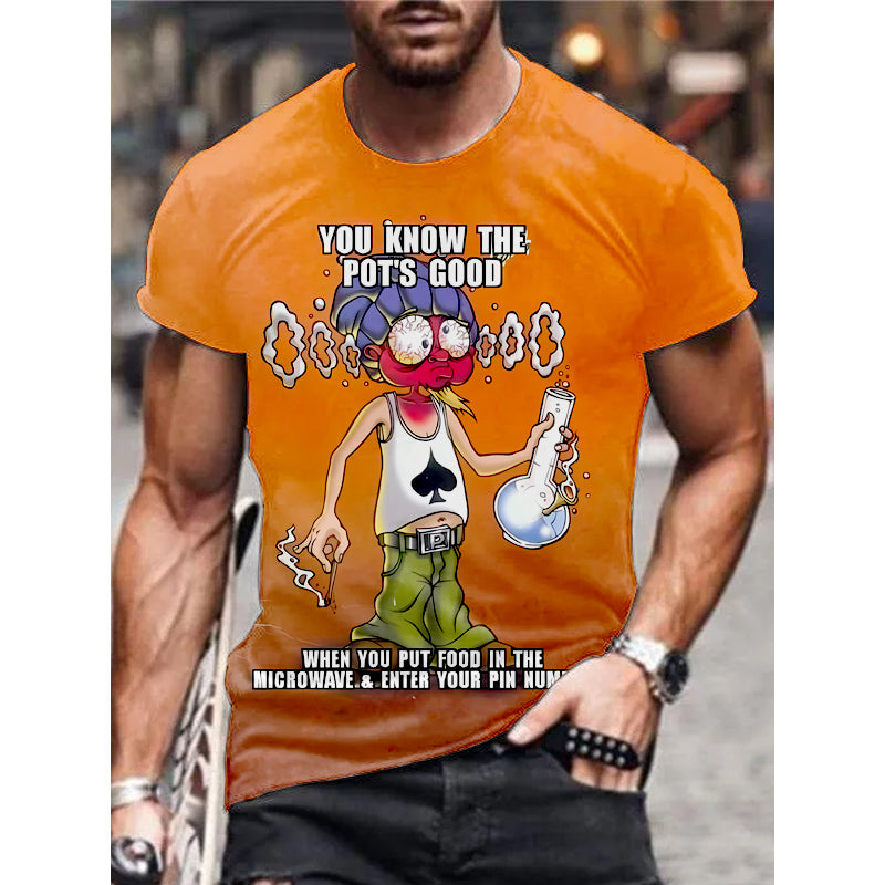 Men's Cartoon Character Print T-Shirt 2409011311