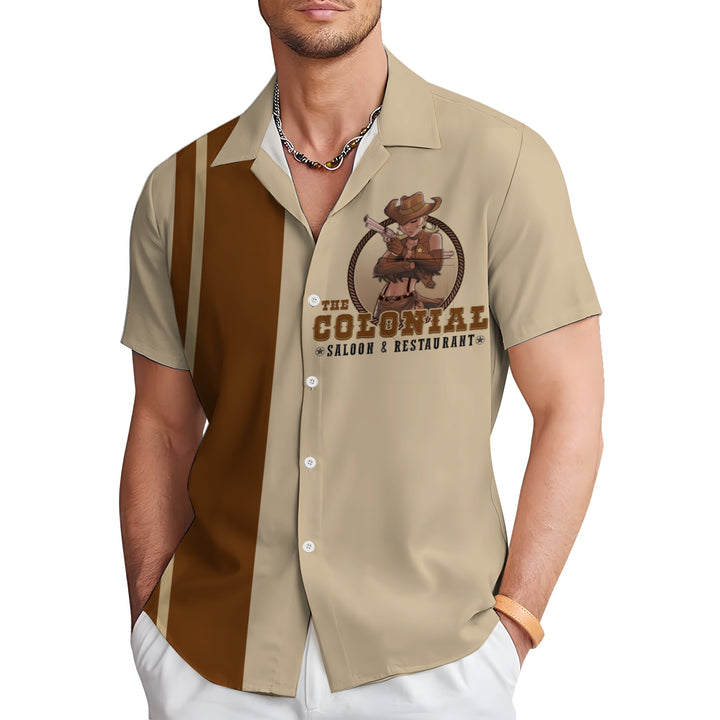 Men's 'The Colonial' Print Casual Short Sleeve Shirt 2404001507