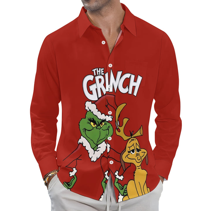 Cartoon Character Christmas Prints Long Sleeve Shirt