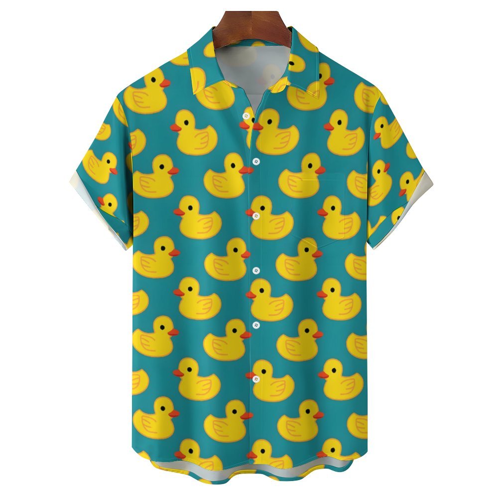 Men's All Over Print Duck Vacation Short Sleeve Shirt 2305104066 – CHICHIM