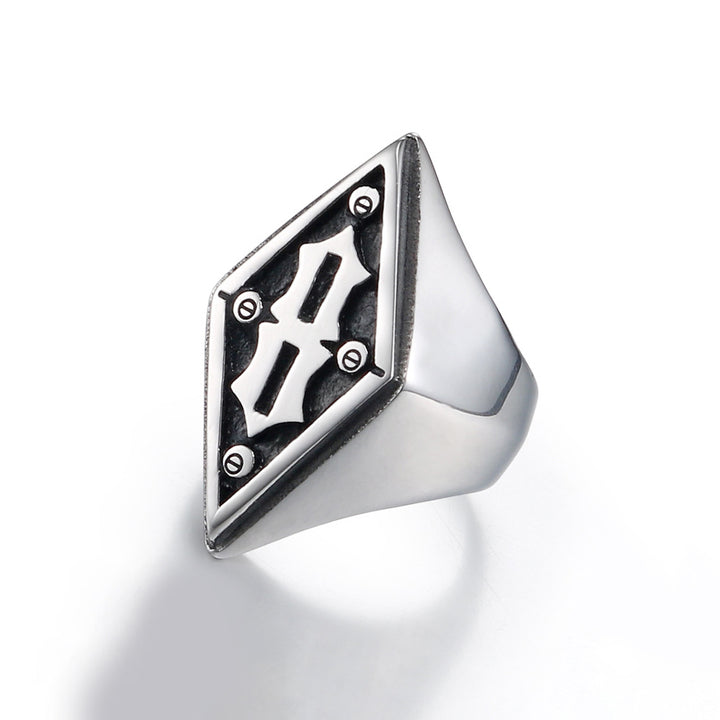 Titanium Steel Totem Water Chestnut Ring Men'S Personalized Retro Jewelry 240201180