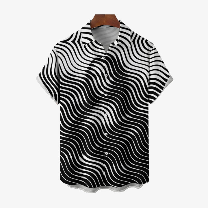 Mona Lisa Art Print Casual Short Sleeve Shirt 2404001424