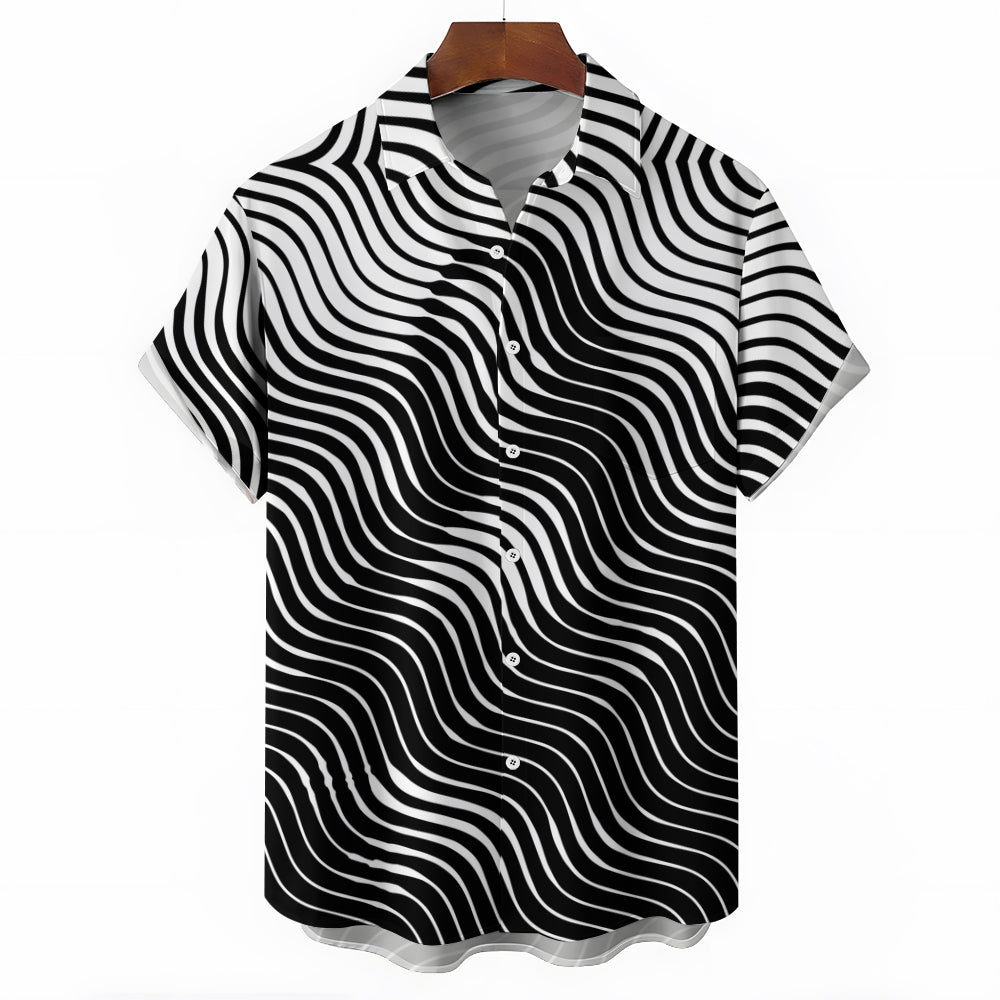 Mona Lisa Art Print Casual Short Sleeve Shirt 2404001424