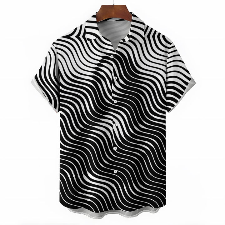 Mona Lisa Art Print Casual Short Sleeve Shirt 2404001424