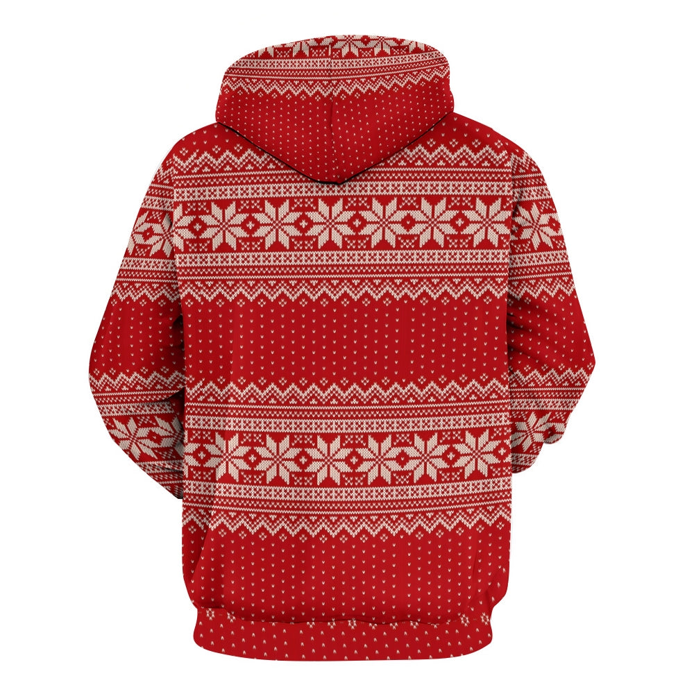 Plue Size Merry Christmas Rooster Cartoon Printed Hoodies 2411009042