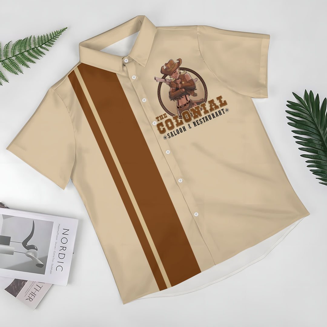 Men's 'The Colonial' Print Casual Short Sleeve Shirt 2404001507