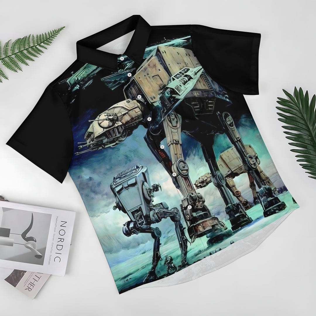 Eye-Catching Giant Armored Walker Personalized Print Hawaiian Short Sleeve Shirt 2404001793