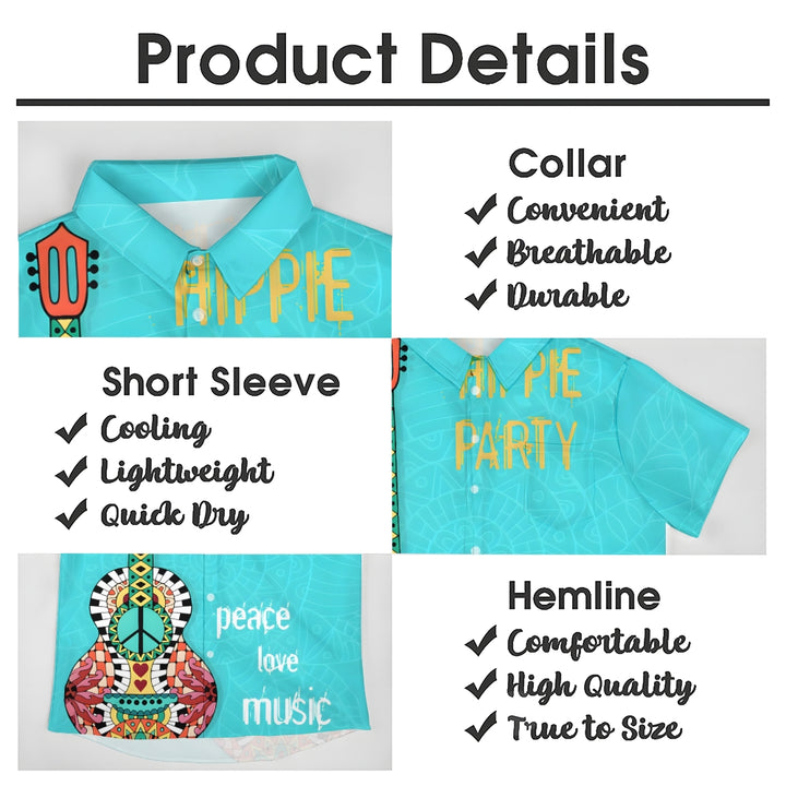 Love and Peace Guitar Short Sleeve Shirt 2501001817