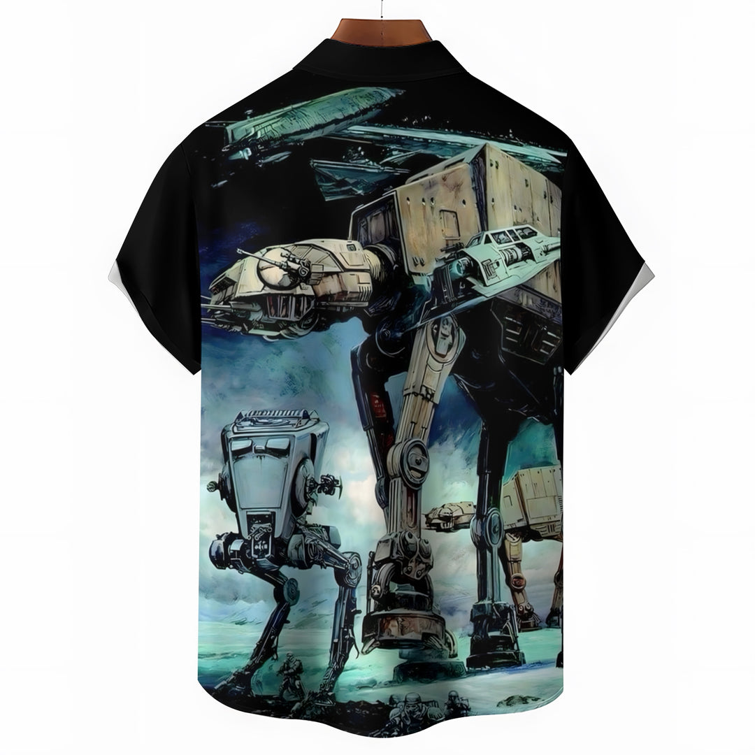 Eye-Catching Giant Armored Walker Personalized Print Hawaiian Short Sleeve Shirt 2404001793