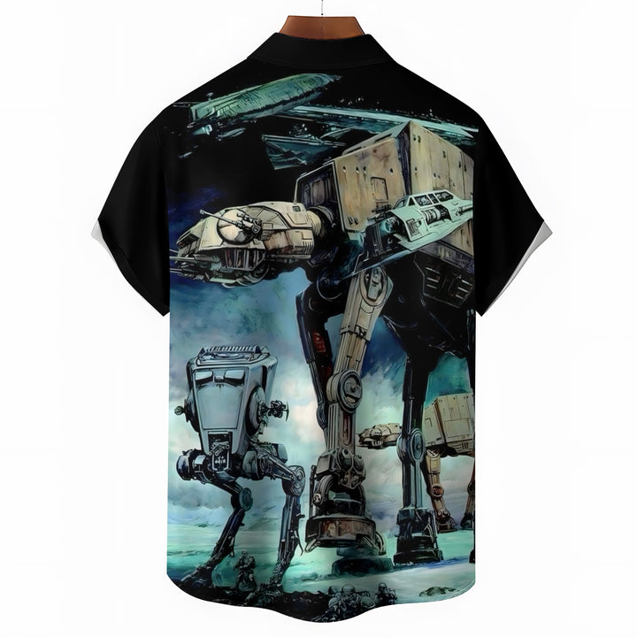 Eye-Catching Giant Armored Walker Personalized Print Hawaiian Short Sleeve Shirt 2404001793