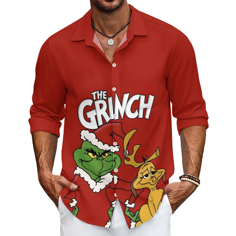 Cartoon Character Christmas Prints Long Sleeve Shirt