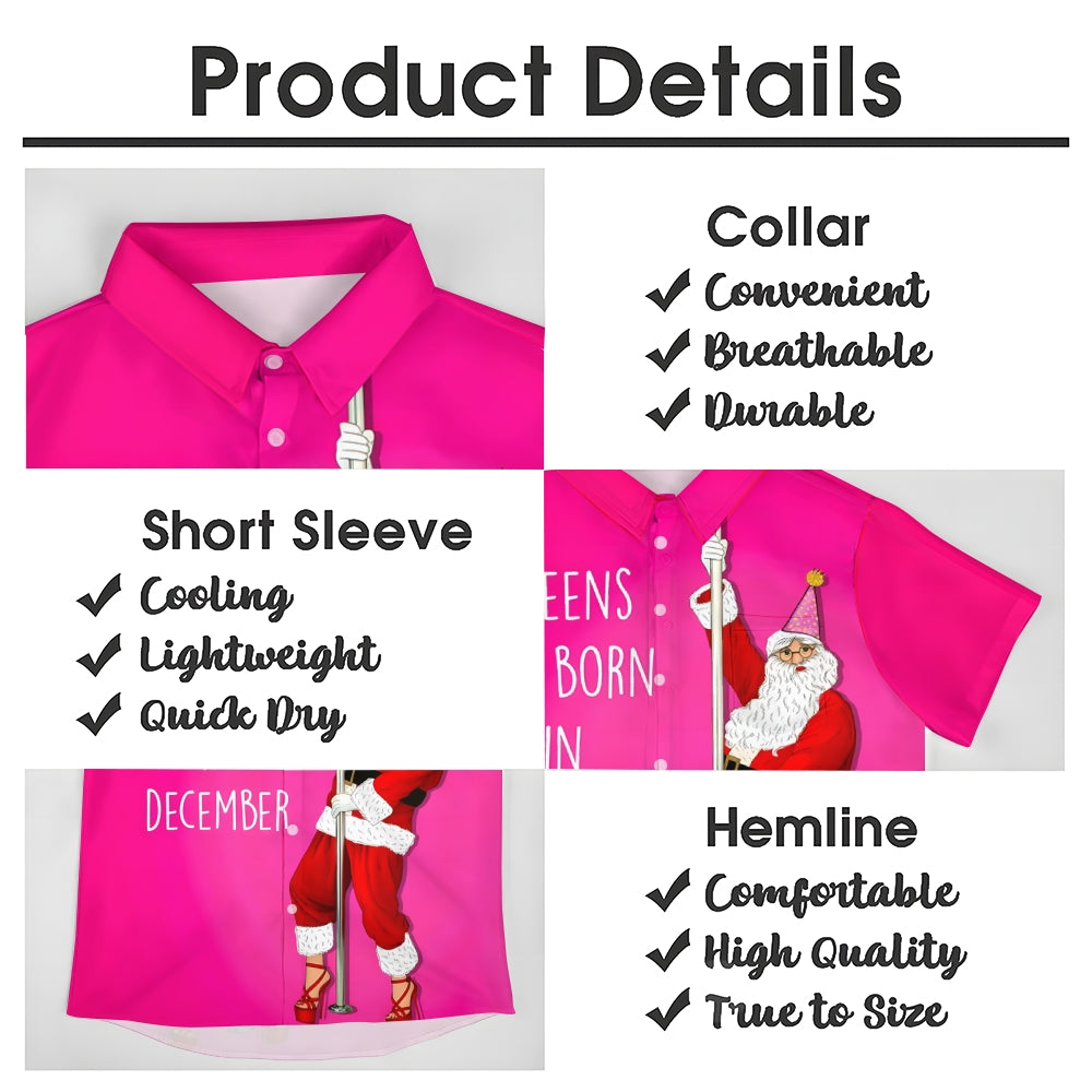 Men's Christmas Fun Santa Claus Print Short Sleeve Shirt 2411008763