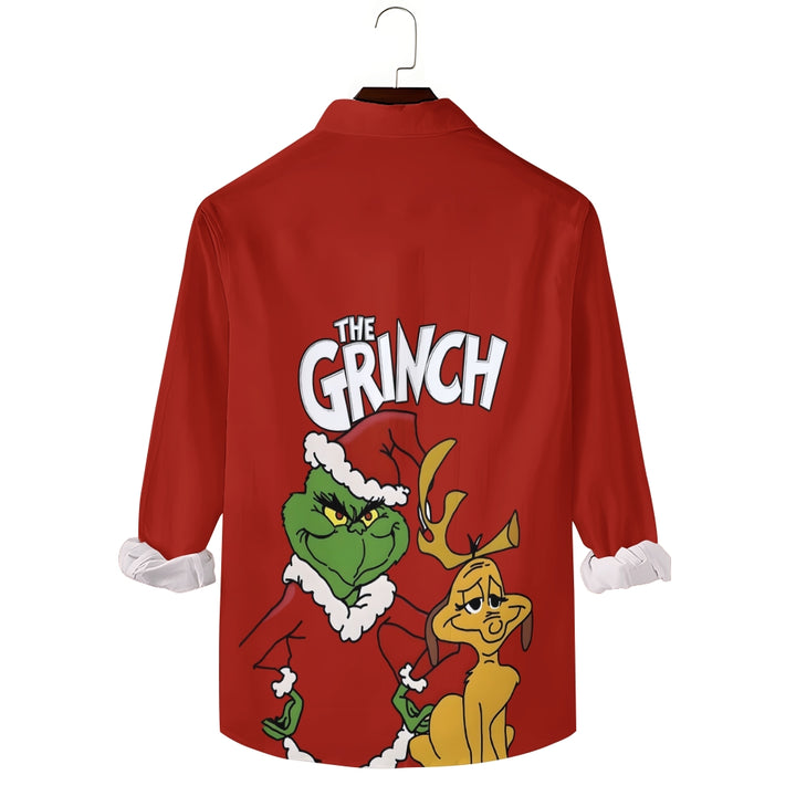 Cartoon Character Christmas Prints Long Sleeve Shirt