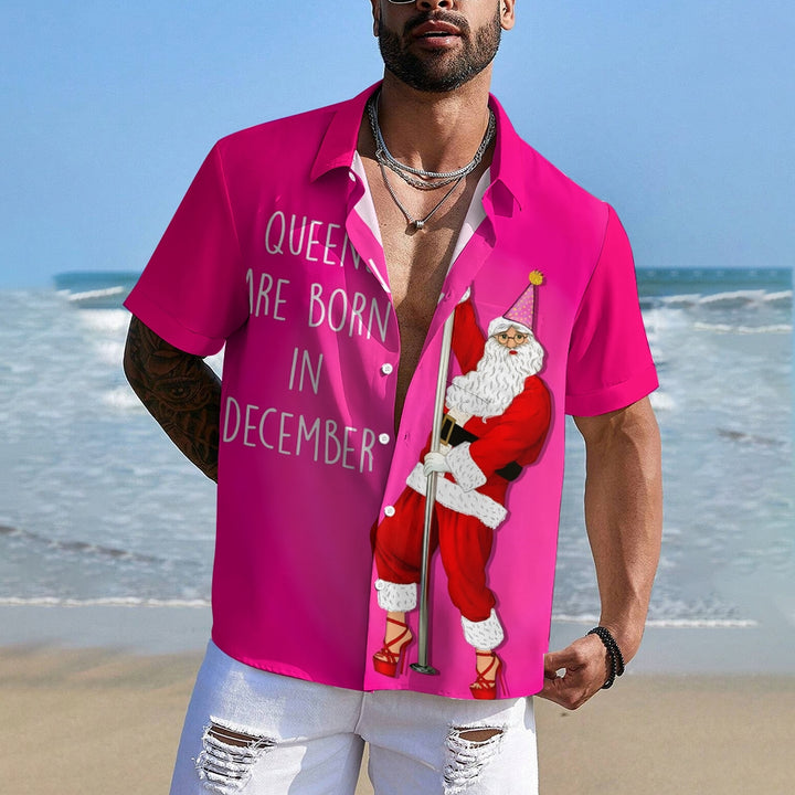 Men's Christmas Fun Santa Claus Print Short Sleeve Shirt 2411008763