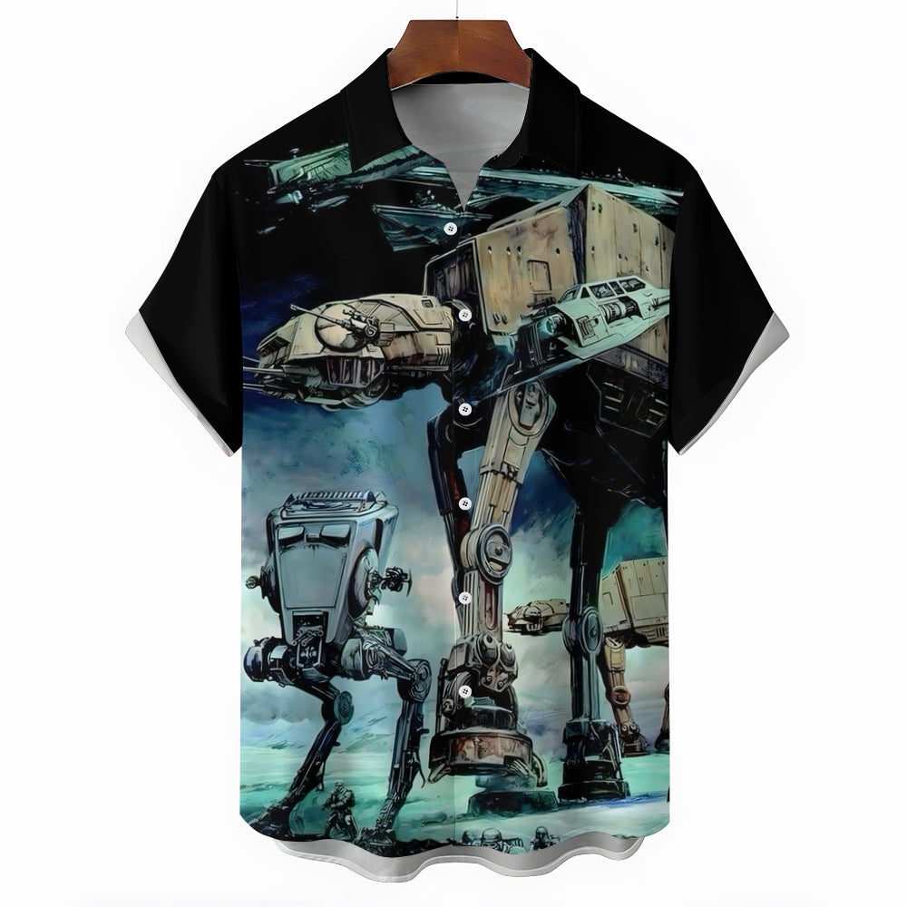 Eye-Catching Giant Armored Walker Personalized Print Hawaiian Short Sleeve Shirt 2404001793