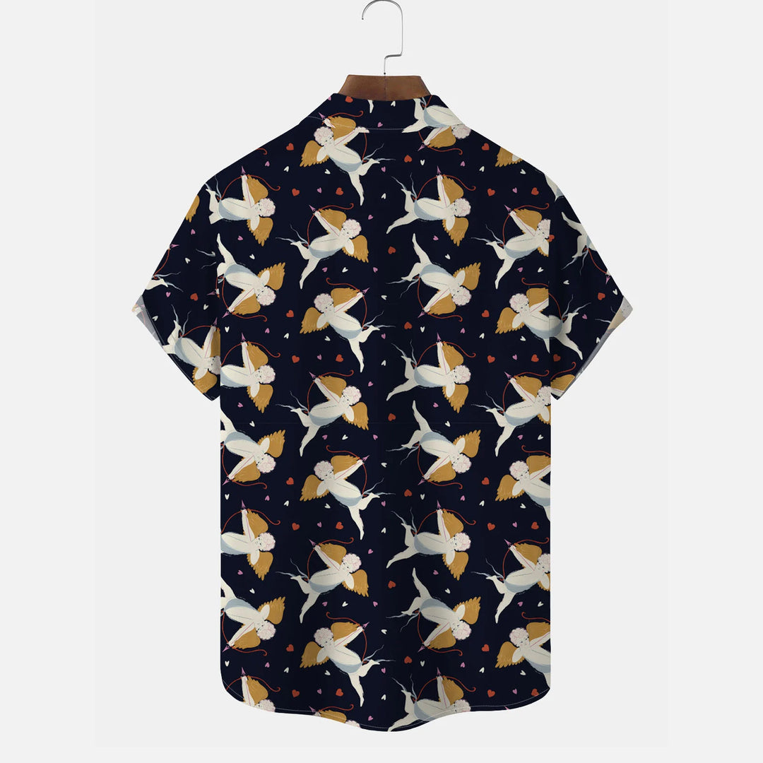 Valentine's Day Holiday Cupid Cartoon Men's Hawaiian Shirt