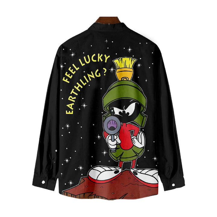 Men's Christmas Cartoon Character Print Long Sleeve Shirt 2411010362