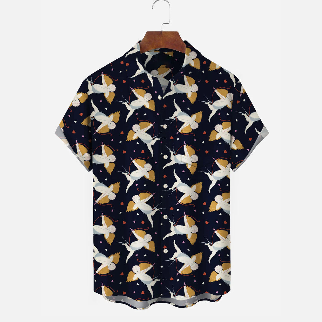 Valentine's Day Holiday Cupid Cartoon Men's Hawaiian Shirt