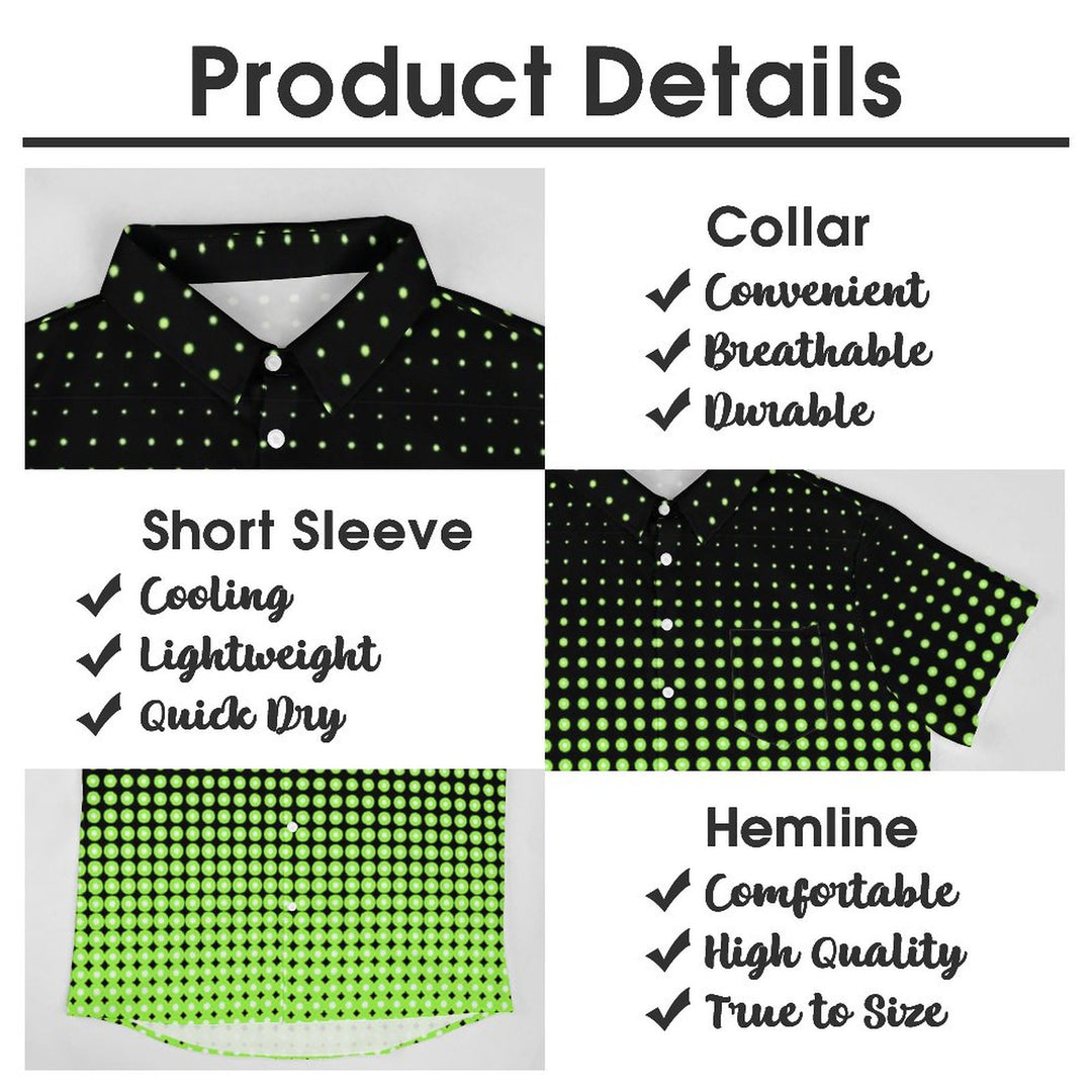 Casual Gradient Chest Pocket Short Sleeve Shirt 2309000246