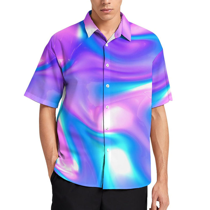 Men's Colorful Colorblock Short Sleeve Casual Shirt 2306101733