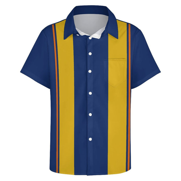 Football Chest Pocket Casual Short Sleeve Shirt 2401000390