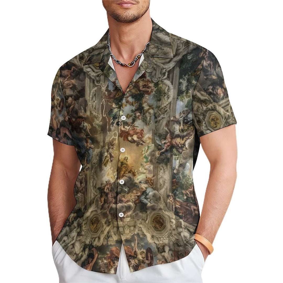 Men's Genesis Print Casual Short Sleeve Shirt 2312000356