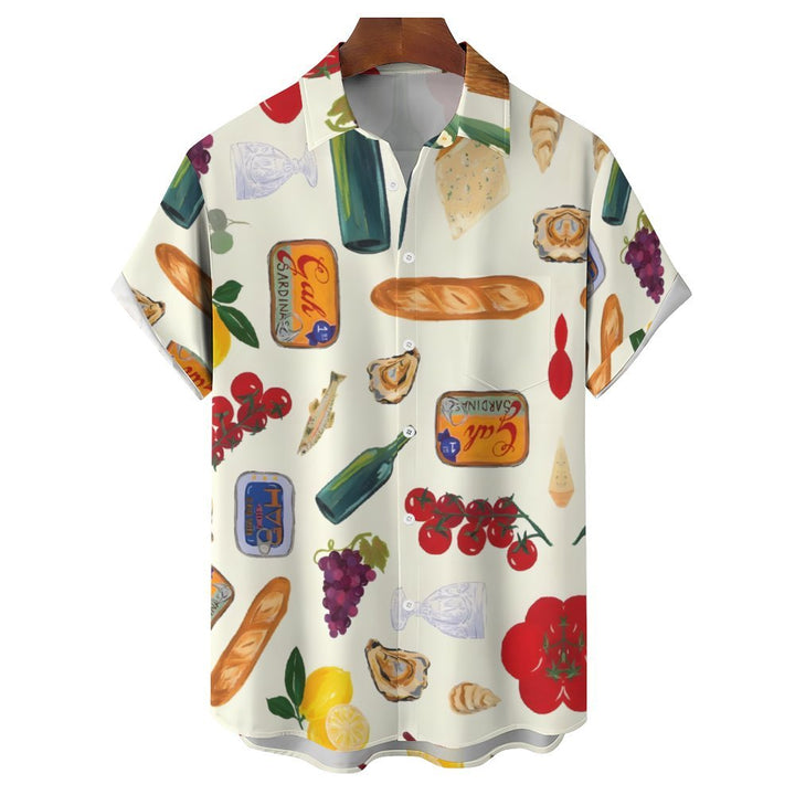 Men's Food Casual Short Sleeve Shirt 2401000032