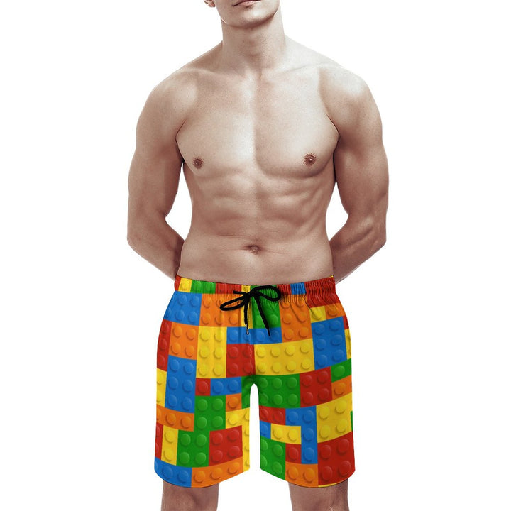 Men's Brick Print Sports Fashion Board Shorts 2307100799