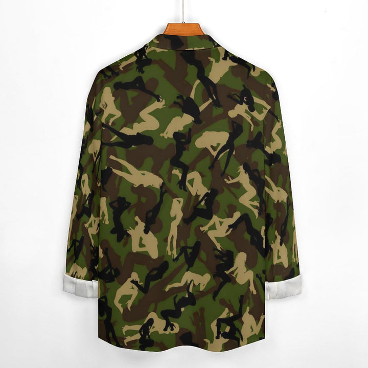 Men's Casual Fun Camouflage Printed Long Sleeve Shirt 2311000377