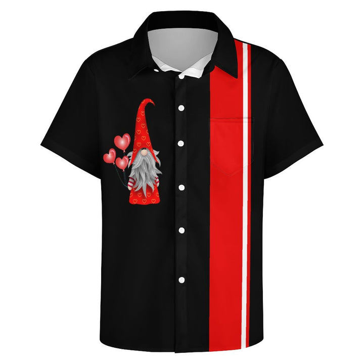 Valentine's Day Love Gnome Casual Short Sleeve Shirt 2312000517