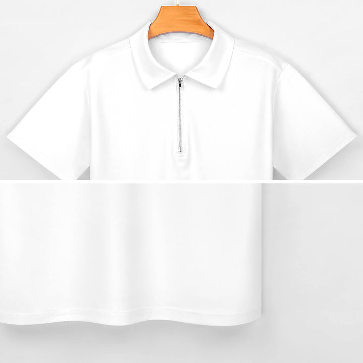 Men's zipper short-sleeved fashion full-printed Polo shirt 2305101449